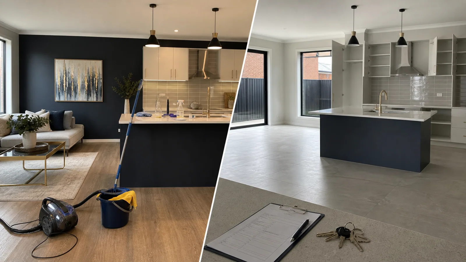 Occupied deep-cleaning reset compared with an empty end-of-lease handover